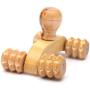Moonsun08 Wood Back Roller Car Roller Wooden Massage Tool Hand Foot Back Body Therapy Relaxing Back Massager Muscle Roller Back Pain Relief Devices Deep Tissue Massager Wood Color