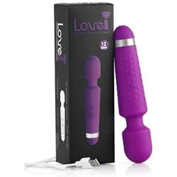 LoveI Silicone USB Rechargeable 12 Speed Vibrating Wand Personal Massager Vibrator Unisex