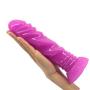 MLSice Realistic Animal Ribbed Dildo Dinosaur Penis Screw Thread Partical Stimulate Dildos Adult Products Sex Toys Anal Plug Vaginal G Spot Massage for Women Men 8 Inch - Purple