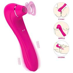 Clitoral Sucker G Spot Vibrator with 10 Sucking Intensities 10 Strong Vibration Modes, Loverbeby 2 in 1 Waterproof Rechargeable Clitoral Sucking Vibrator Sex Toy for Women and Couple