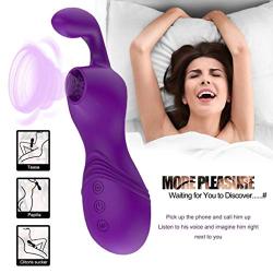 SHWSM Sex Vǐbrátor Clǐtoral Sucking Vǐbrátors Adult Toys for Woman,12 Vibration Mode and 12 Sucking Mode -Silicone Waterproof USB Charging