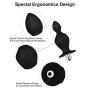 Butt Anal Plug, 100% Medical Grade Soft Silicone Vibrator, Waterproof Anal Trainer Toy with 10 Pack Lube for Male Female Couples (Black)