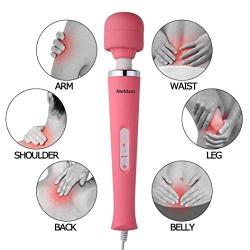 MeMass Electric Massager Massage Stick, 10 Different Vibration Strengths, Relieve Body Fatigue and Muscle Pain in The Neck,Shoulders, Back, Waist, Buttocks, Legs (Pink)