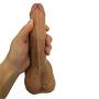 yangju 7 Inch Double Layer Material Bendable Real-Skin Massage Tool Big Size Suction Cup for Pleasure BOHETANG