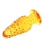 Eastern Delights Elite 3.7 Inch Corn Shape Glass Dildo Anal Plug, Glass Pleasure Wand, Yellow