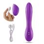 Silicone G-Spot Vibrator - 12 Modes Waterproof Heat Massager, Curved Stimulator Magic Wand - Purple