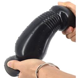 LZYAA Big Size Anal Plug Dildo Penis Suction Cup Men Women Masturbation Couple Flirt Tools(Black)