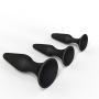 Silicone Butt Plug Kit by Healthy Vibes (3 Pack, Black) - Anal Sex Beginner Set Helps Train Rectum for More Comfortable Intercourse - Anal Toy with Suction Cup Base - Made of Medical-Grade Silicone