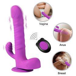 G spot Dildo Vibrator for Women Clitoral & Anal Stimulation, Vibrating Rabbit Dildo Vibrators with Remote Controller-Sex Toy Rotating Wireless Vibrator Sex Machine for Women or Couples