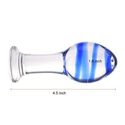 Wowlife 4.53 11.5 cm SM Fetish Blue Glass Crystal Ball Anal Plug G-spot Stimulator Butt Pleasure Wand Mushroom Adult Sex Toy