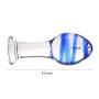 Wowlife 4.53 11.5 cm SM Fetish Blue Glass Crystal Ball Anal Plug G-spot Stimulator Butt Pleasure Wand Mushroom Adult Sex Toy