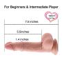 Realistic Dildo 7.5 Inch Fake Penis for Vagina/G-spot/Anal Play Bendable Cock Dong Dual Density Women Masturbation Sex Toy with Suction Cup