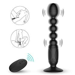 Anal Vibrator Prostate Massager for Men - Adorime Waterproof Vibrating G-spot Vaginal Sex Toy with 10 Modes Butt Plug for Women, Rechargeable Hands-Free Suction Cup Prostate Spot Stimulator