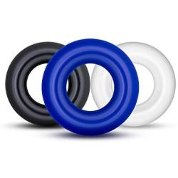 Blush Novelties Soft Stretchy Donut Cockrings -- Male Enhancement Cock Rings -- Assorted Pack of 3 -- Sex Toy for Men