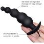 YiFeng Vibrating Butt Plug, Waterproof Silicone Anal Beads Plug with 12 Stimulation Modes for Male, Female and Beginner