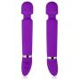 Padgene Waterproof Dual Vibrators Rechargeable Wireless Therapeutic Handheld Wand Massager for Muscle Aches & Sports Recovery (Purple)