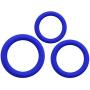 FeiGu 3 Silicone Cockring Set Penis Cock Ball Ring for Men Erection Enhancing Male Adult Sex Toy (Blue)