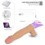 Rzoeox Realistic Dildo Automatic Telescopic G spot Vibrator with 2 Speeds 7 Vibration Modes Rzoeox Heating Silicone Vibrant Penis Sex Toy Anal Clitoris Vibrator for Women Masturbation