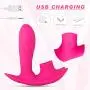 YQFCA Wearable Remote Wearable C-lǐt-óris Massager, 10 Vibration Modes,10 Tongue Licking Modes, Silent,Skin-Friendly Silicone, USB Rechargeable Waterproof Massager YQFCA (Color : Red)