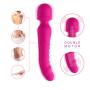 Wireless Handheld Heated Wand Massager 7 Powerful Vibration Modes for Sports Recovery and Muscle Aches-Rose Red