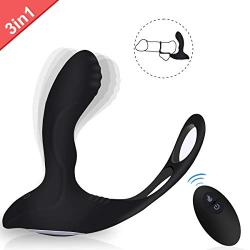 Bantie Anal Vibrator Cock Ring with Heating Function, 10 Powerful Modes Remote Control Vibrator Prostate Massager for Men, G-Spot Vibrators Sex Toys for Women