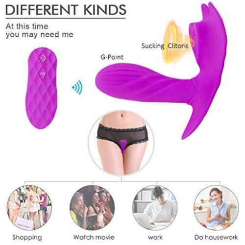 Waterproof 10-Frequency Vibration +6 Sucking Modes USB Charging Silent Waterproof Vibrator Durablemulti-Speed Wireless Suction Simulator, Silent and Waterproof Variable Speed Vibrator