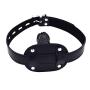 Mouth Gag Leather Mask Hood - Soft Silicone Adjustable Strap-On Lockable Belt Penis Dildo Mouth Gag Durable BDSM Sex Toy Adjustable for Couples (Long Mouth Gag(3.9inch), Black)