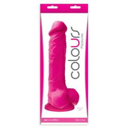 Ns Novelties Colours Pleasures Silicone 8 Inch Dildo with Suction Cup, Electric Pink