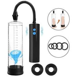 Electric Penis Pump Enlargement Vacuum Pump with 4 Extra Penis Rings and 2 Sleeves Automatic Rechargeable Male Enhancement Training Device to Increase Size and Strength