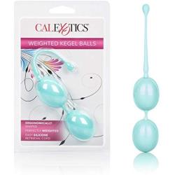 CalExotics Weighted Kegel Balls - Duotone Ben Wa Kegel Weights - Pelvic Floor Exercise Balls - Adult Silicone Sex Toys - Teal