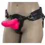 Pure Love 7 Inch Silicone Dildo with Suction Cup, Ribbed Neon Pink Dong, Adult Sex Toy, Fantasy Non-Realistic Dildo