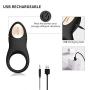 EROCOME Full Silicone Vibrating Sagitta Cock Ring - Waterproof Rechargeable Penis Ring Vibrator with 8 Modes - Sex Toy for Male or Couples (Black)
