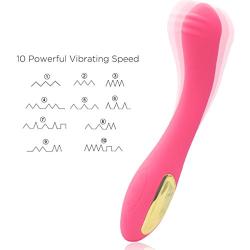 Hand Held Waterproof Personal Therapy Rechargeable Cordless 10 Speeds Magnetic Charging Port Soft Vǐbrǎtǒrs Angle of Your Body Multi-Function Vibrate Wand Relieve Muscle Pain (Pink)