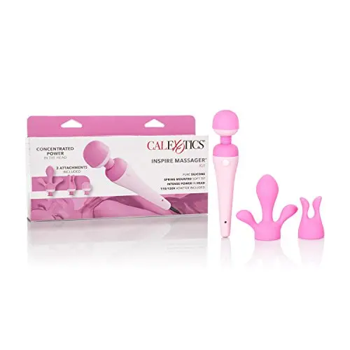 CalExotics Inspire Massager Kit - Body Wand Vibrator & Silicone Attachment Set for Couples – Adult Sex Personal Massager - Pink CalExotics Inspire Massager Kit - Body Wand Vibrator & Silicone Attachment Set for Couples – Adult Sex Personal Massager - Pink