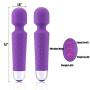 Waterproof Portable Rechargeable Wand Massager,8 Kinds of Powerful Frequency 20 Modes, Muscle Relaxation Body Treatment（Purple）