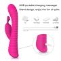 Soft Silicone Waterproof Rechargeable Rabbit Vibrator Dildo Sex Toy for Women, Oopsix Personal Massagers G Spot Vibrator Adult Toys for Couples with 9 Speed Vibration Led Lights