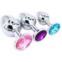 Eastern Delights Steel Metal Plated Jeweled Butt Anal Plug Large Medium Small