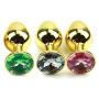 Senoow Gold Alloy Chome Metal Plated Jeweled Toy PluInsert Sixy Stopper