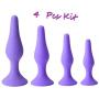 KM5-4Pcs/Set Silicone Plug Set for Women Amal Plugs Trainer Kit Passion Plug Relaxation Gifts (Purple)