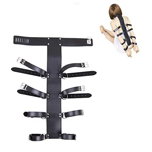 Romi Strict Armbinder Belts Collar Harness Restraint Fetish Sex ARM Belt Binder Restraint for Kinky Sexy FUN and Fancy Dress Unisex Leather SEX Bondage