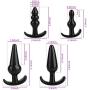 EDYellow 4Pcs Comfortable Silicone Trainer Set Massager for Men and Women(Black)