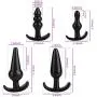 EDYellow 4Pcs Comfortable Silicone Trainer Set Massager for Men and Women(Black)