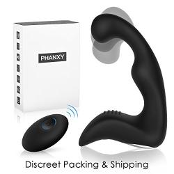 PHANXY® Upgraded Remote Control 9 Speeds Vibrating Prostate Massager Rechargeable G Spot Vibrator Waterproof Anal Sex Toy for Men Women and Couples