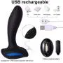 Aixoxo Vibrating Prostate Massager, Waterproof Soft Silicone Anal Vibrators, Powerful Heating Anal Sex Toys Remote Control Rechargeable 10 Frequency Anal Butt Plug for Men Women and Couples (Black)