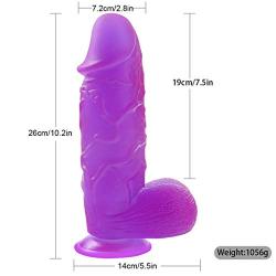 Lfcmf Lifelike Waterproof Big Size Personal Relax Massager for Women (10.2 inches Long,2.8 inches Wide) (Color : Purple)