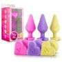 Play with Me - Naughty Candy Heart - Be Mine - Smooth Satin Finish Heart Shaped Bottom Anal Butt Plug - Platinum Silicone - Sex Toy for Men and Women (Pink)