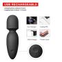 Mini Wand Massager,Fovel Wireless Cordless Portable Small Size Handheld Powerful Massage for Back Neck Shoulder Silent Waterproof USB Chargeable,Black