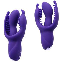 3 Point Stimulation Dîldɔs Waterproof Women Toys Dîldɔs Ví-bratór for Clítoris G Spôt Ānal Massage,Body Massage Érótic Toys (Purple)