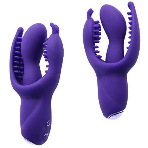 3 Point Stimulation Dîldɔs Waterproof Women Toys Dîldɔs Ví-bratór for Clítoris G Spôt Ānal Massage,Body Massage Érótic Toys (Purple)