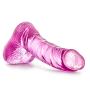 5.5" Realistic Translucent Beginner G Spot Stimulating Dildo - Small Curved Cock and Balls Dong - Sex Toy for Women - Sex Toy for Adults (Pink)